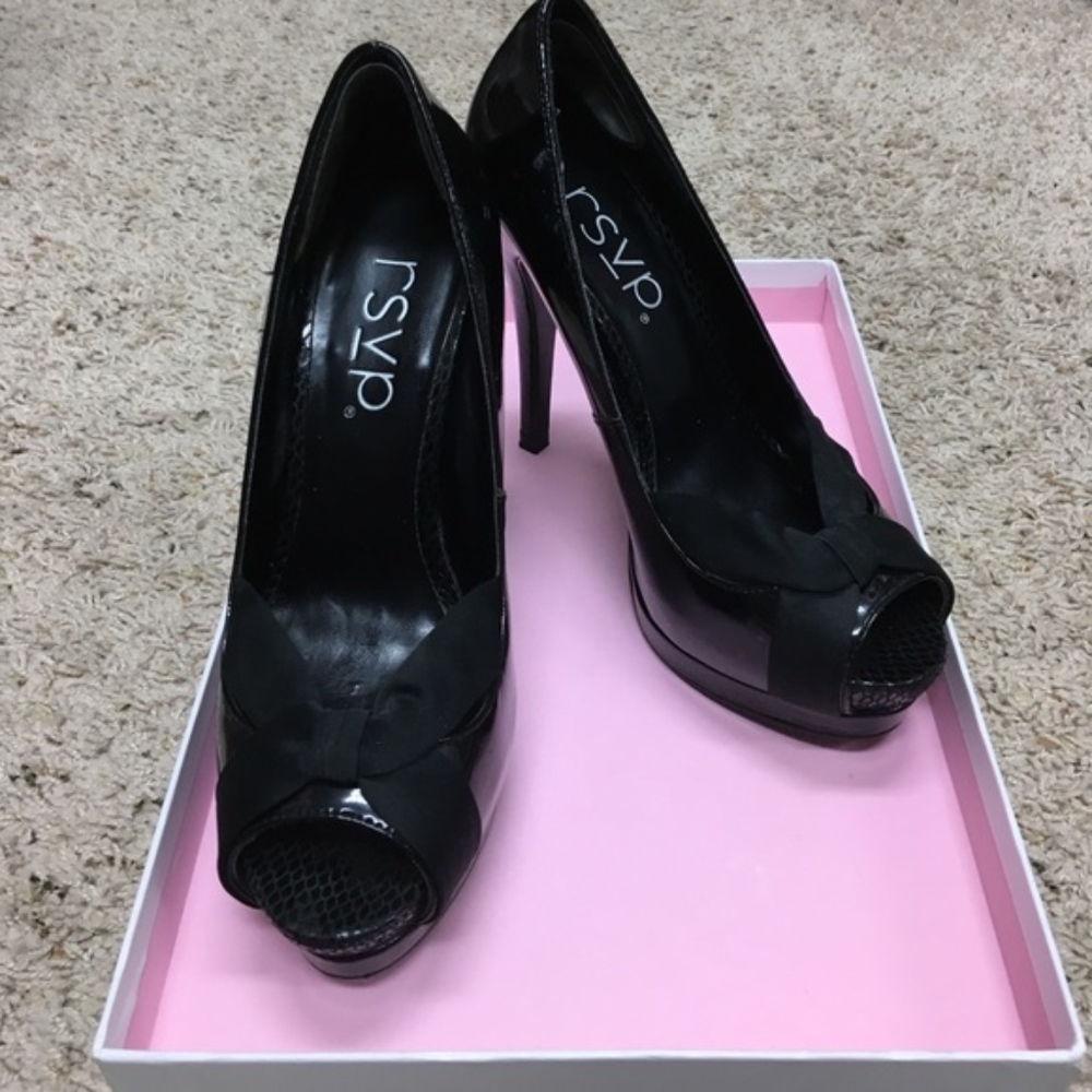 (size 5) LADIES PEEP TOE STILETTO HEELS